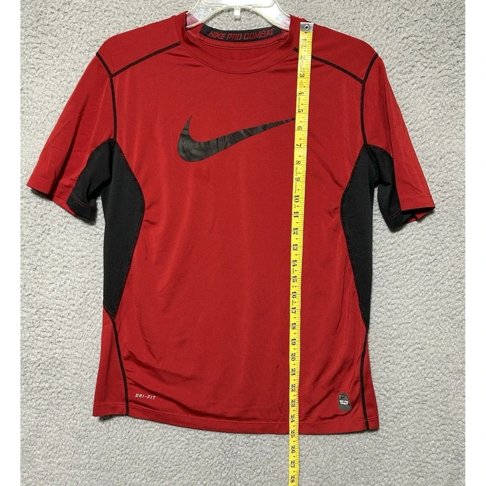 Nike‎ Pro Combat Shirt Boys XL Red Dri-Fit Fitted Training Athletic Youth Sports